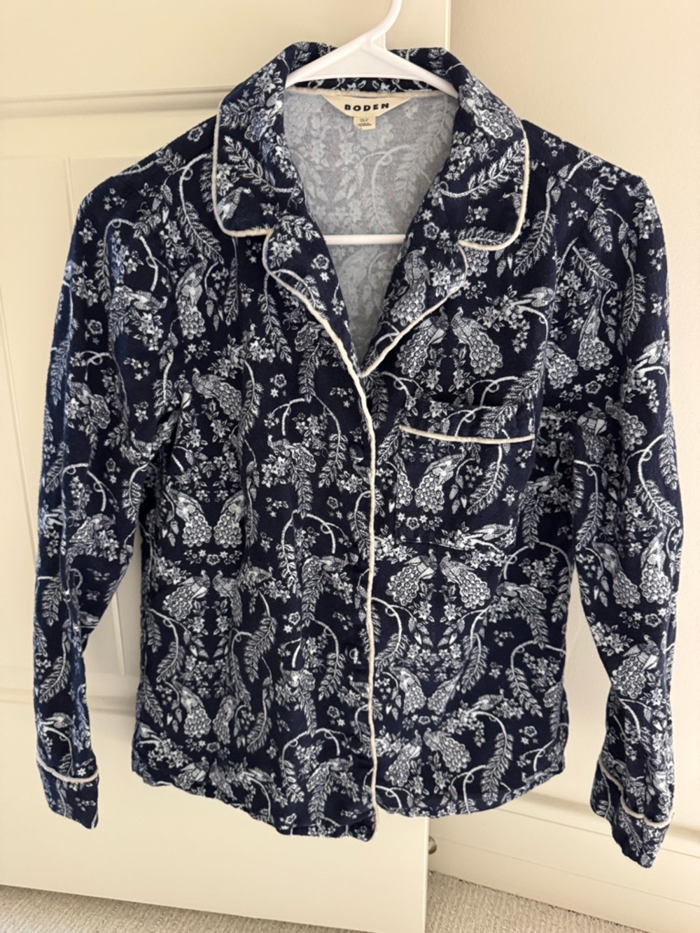 Boden Navy Floral Flannel Pajama set women’s size US 6